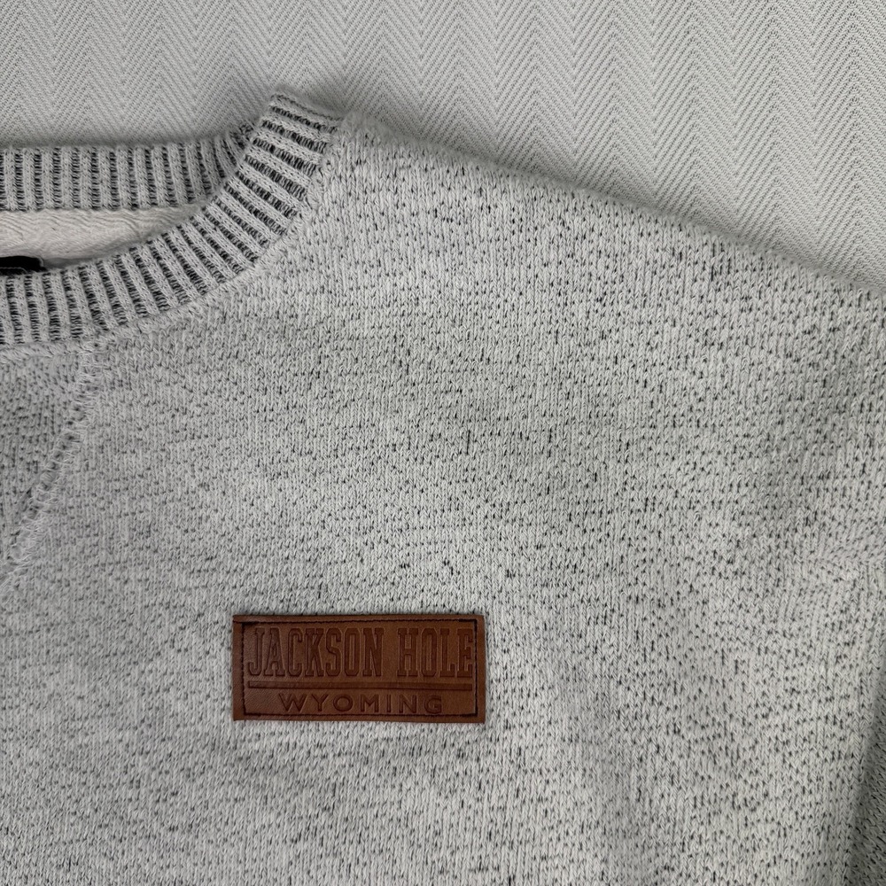 Jackson Hole WY Graphic Crewneck Sweatshirt Gray Marled Knit Retro Souvenir Sz S - Picture 4 of 10